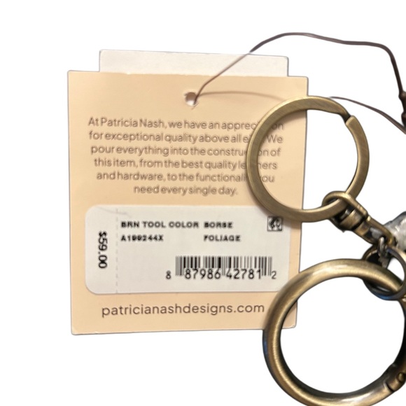 Patricia Nash Tooled Leather Foliage Green Kiss Lock Coin Purse NWT - Picture 7 of 8